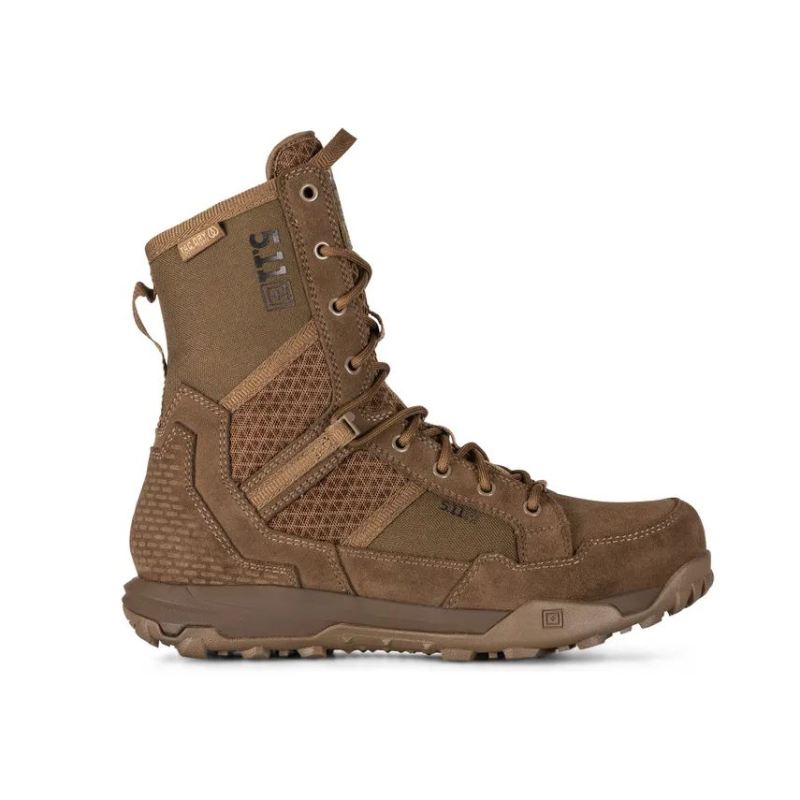 MEN'S 5.11 A/T 8" WATERPROOF NON-ZIP BOOT-Dark Coyote - Click Image to Close